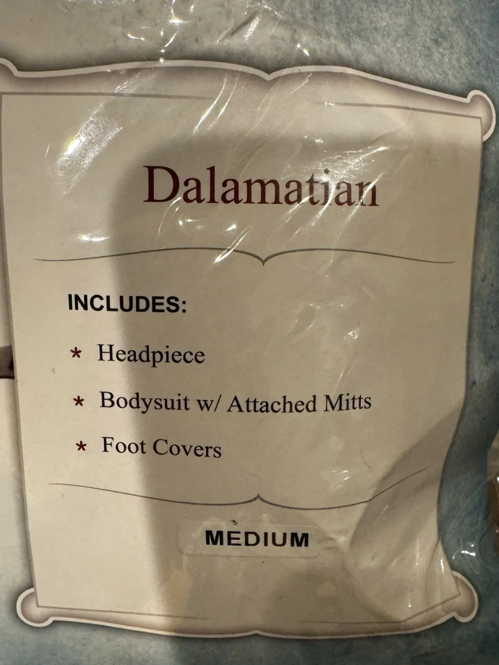 Dalamatian Kids costume. Size Medium